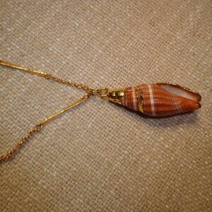 Gold-Dipped Shell Necklace w/Spring Ring Clasp Closure Gold Chain